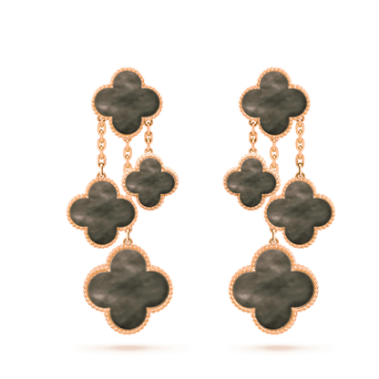 [Noble Aura jewelry]CLOVER EARRINGS DARK MOP 4 MOTIFS ROSE GOLD
