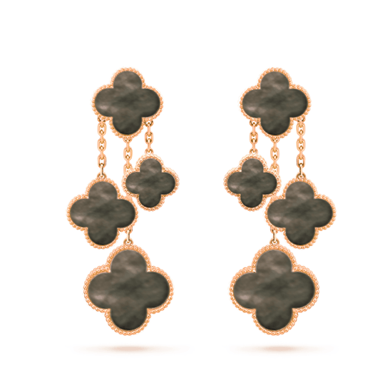 [Noble Aura jewelry]CLOVER EARRINGS DARK MOP 4 MOTIFS ROSE GOLD
