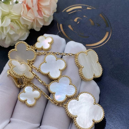 [Noble Aura jewelry]CLOVER EARRINGS WHITE MOP 4 MOTIFS GOLD