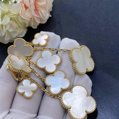 [Noble Aura jewelry]CLOVER EARRINGS WHITE MOP 4 MOTIFS GOLD