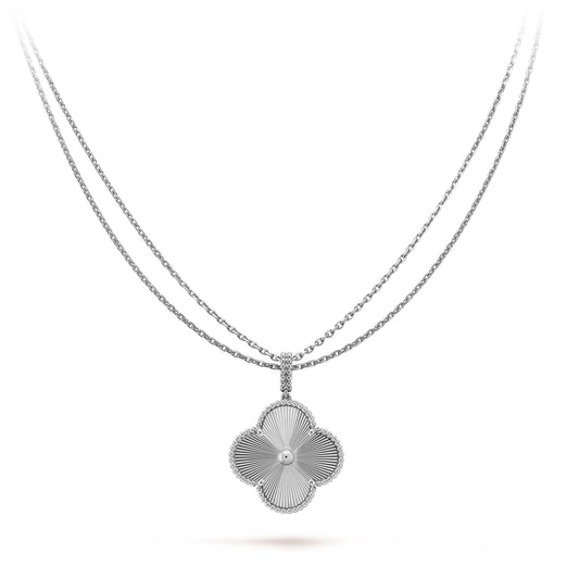 [Noble Aura jewelry]CLOVER 25MM SILVER BIG CLOVER NECKLACE