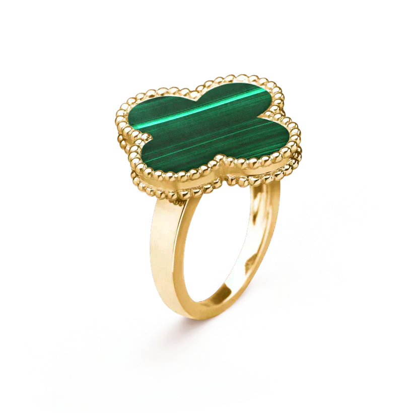 [Noble Aura jewelry]CLOVER MALACHITE RING
