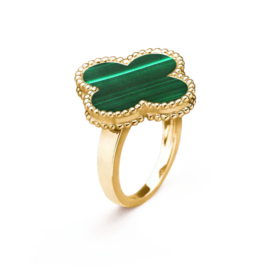 [Noble Aura jewelry]CLOVER MALACHITE RING