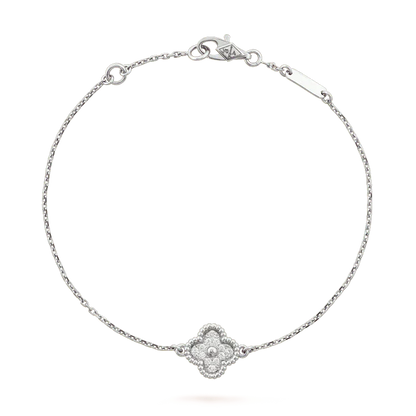 [Noble Aura jewelry]CLOVER  SINGLE FLOWER BRACELET SILVER