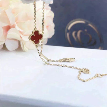 [Noble Aura jewelry]CLOVER  CARNELIAN SINGLE FLOWER BRACELET