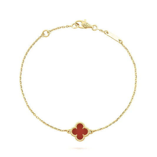 [Noble Aura jewelry]CLOVER  CARNELIAN SINGLE FLOWER BRACELET