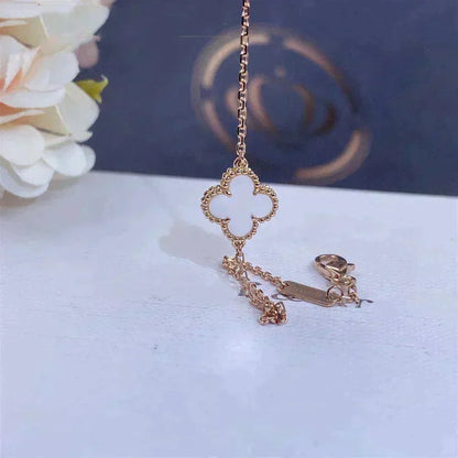 [Noble Aura jewelry] Clover White Mother-of-Pearl & JUSTE Bracelet Stack Set
