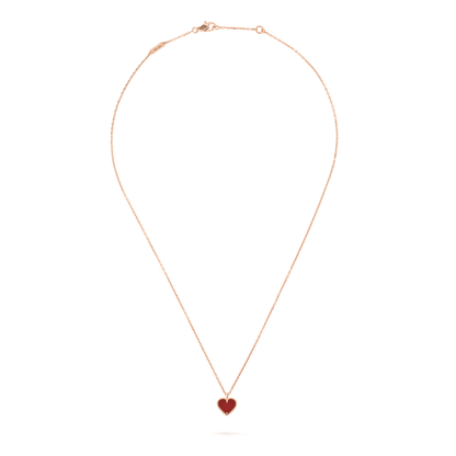 [Noble Aura jewelry]SWEET CLOVER CARNELIAN HEART NECKLACE
