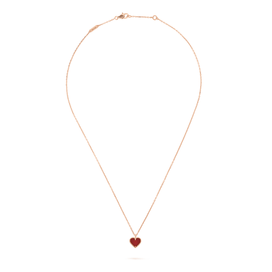 [Noble Aura jewelry]SWEET CLOVER CARNELIAN HEART NECKLACE