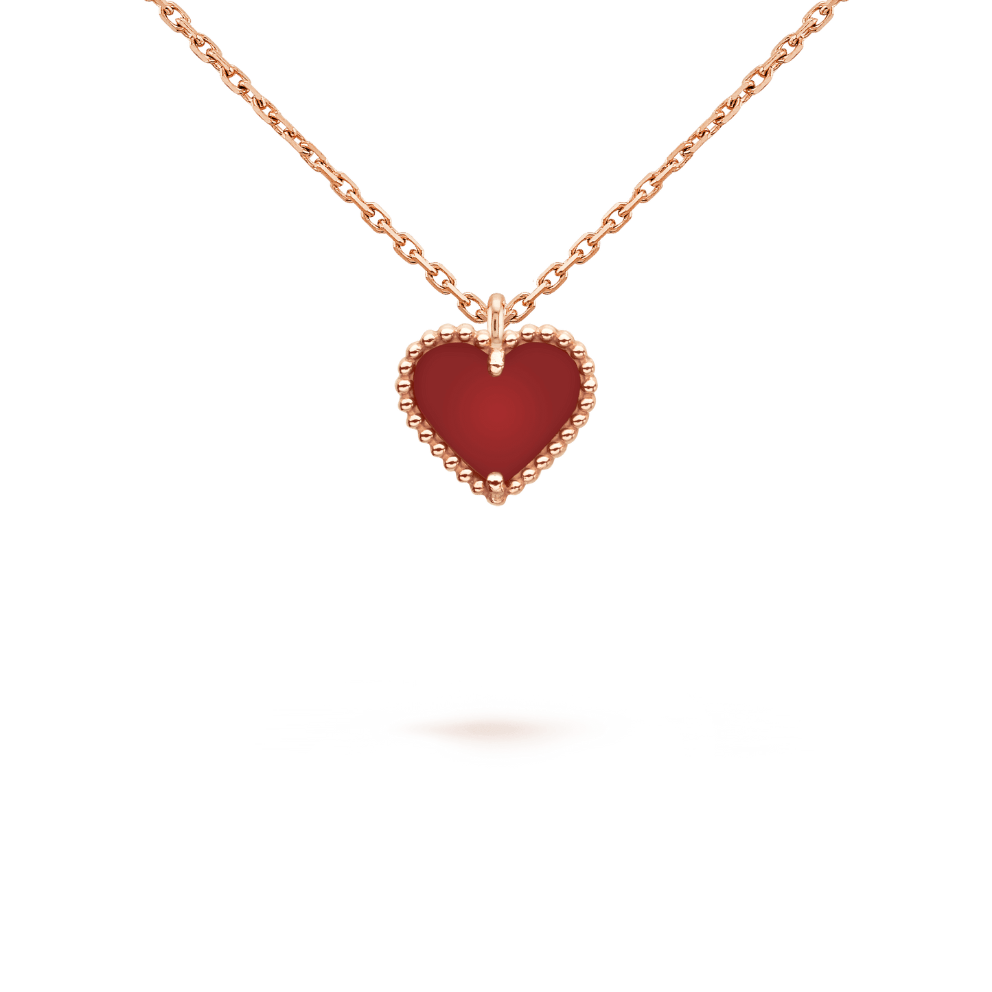 [Noble Aura jewelry]SWEET CLOVER CARNELIAN HEART NECKLACE