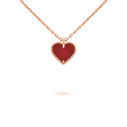 [Noble Aura jewelry]SWEET CLOVER CARNELIAN HEART NECKLACE