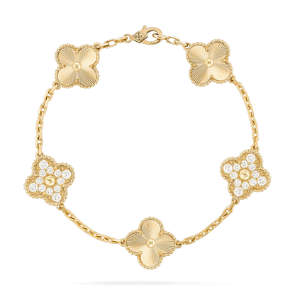 [Noble Aura jewelry]CLOVER BRACELET 5 MOTIFS GOLD DIAMOND