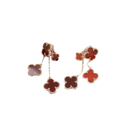 [Noble Aura jewelry]CLOVER EARRINGS CARNELIAN 4 MOTIFS PINK GOLD