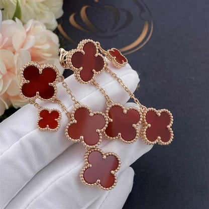 [Noble Aura jewelry]CLOVER EARRINGS CARNELIAN 4 MOTIFS PINK GOLD