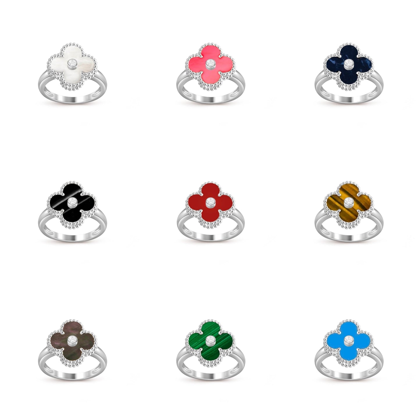[Noble Aura jewelry]CLOVER SILVER DIOMND RING COLLECTION
