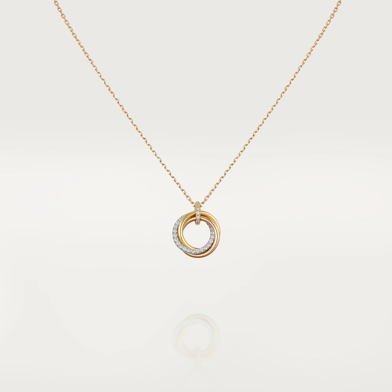 [Noble Aura jewelry]TRINITY NECKLACE SILVER GOLD PINK GOLD DIAMONDS