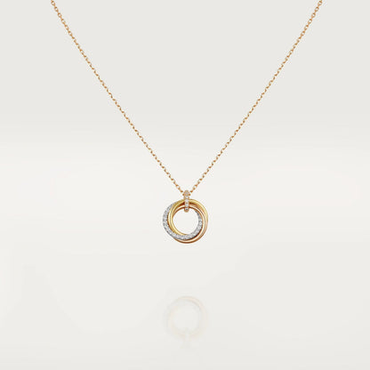 [Noble Aura jewelry]TRINITY NECKLACE SILVER GOLD PINK GOLD DIAMONDS