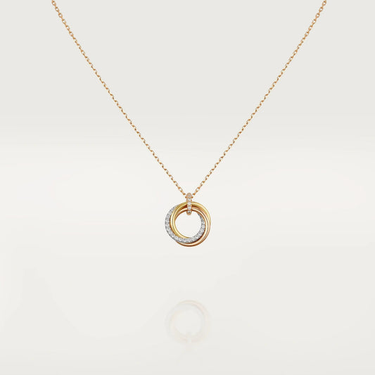[Noble Aura jewelry]TRINITY NECKLACE SILVER GOLD PINK GOLD DIAMONDS