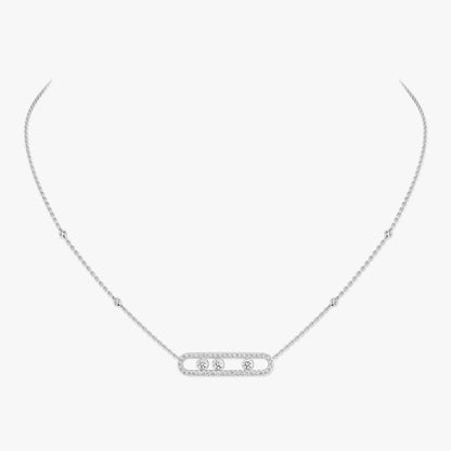 [Noble Aura jewelry] Move Pave_ Rose Gold Diamond Necklace