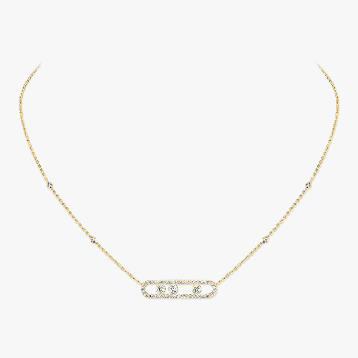 [Noble Aura jewelry] Move Pave_ Rose Gold Diamond Necklace
