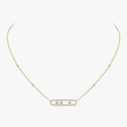 [Noble Aura jewelry] Move Pave_ Rose Gold Diamond Necklace