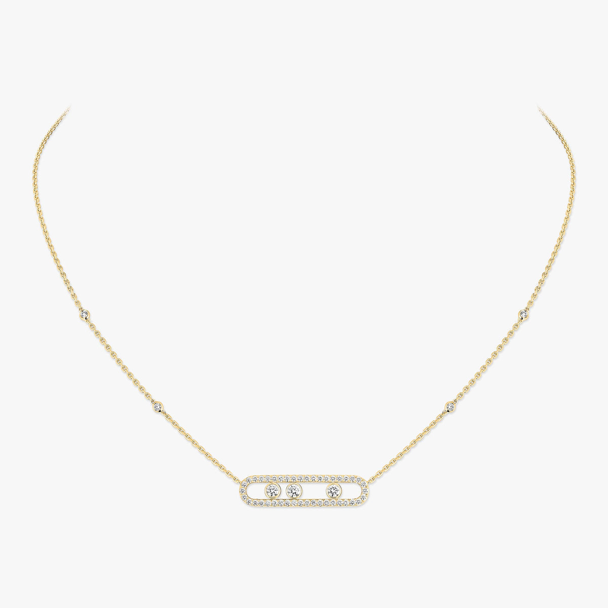[Noble Aura jewelry] Move Pave_ Rose Gold Diamond Necklace