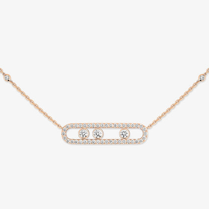 [Noble Aura jewelry] Move Pave_ Rose Gold Diamond Necklace
