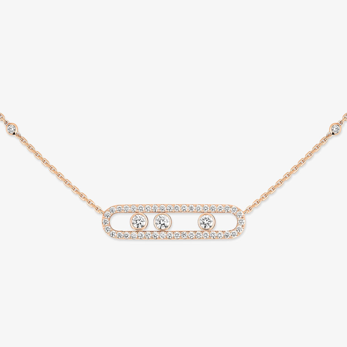 [Noble Aura jewelry] Move Pave_ Rose Gold Diamond Necklace