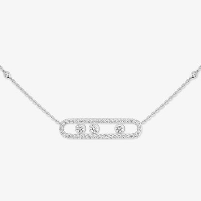 [Noble Aura jewelry] Move Pave_ Rose Gold Diamond Necklace