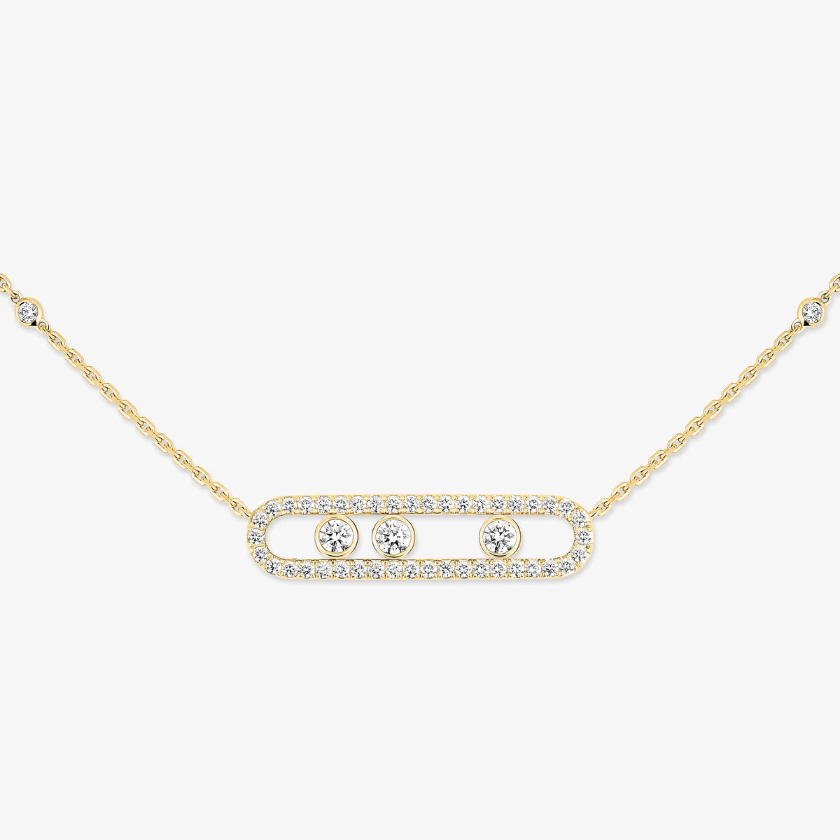 [Noble Aura jewelry] Move Pave_ Rose Gold Diamond Necklace