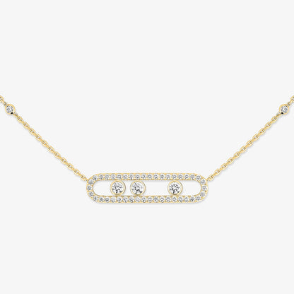 [Noble Aura jewelry] Move Pave_ Rose Gold Diamond Necklace