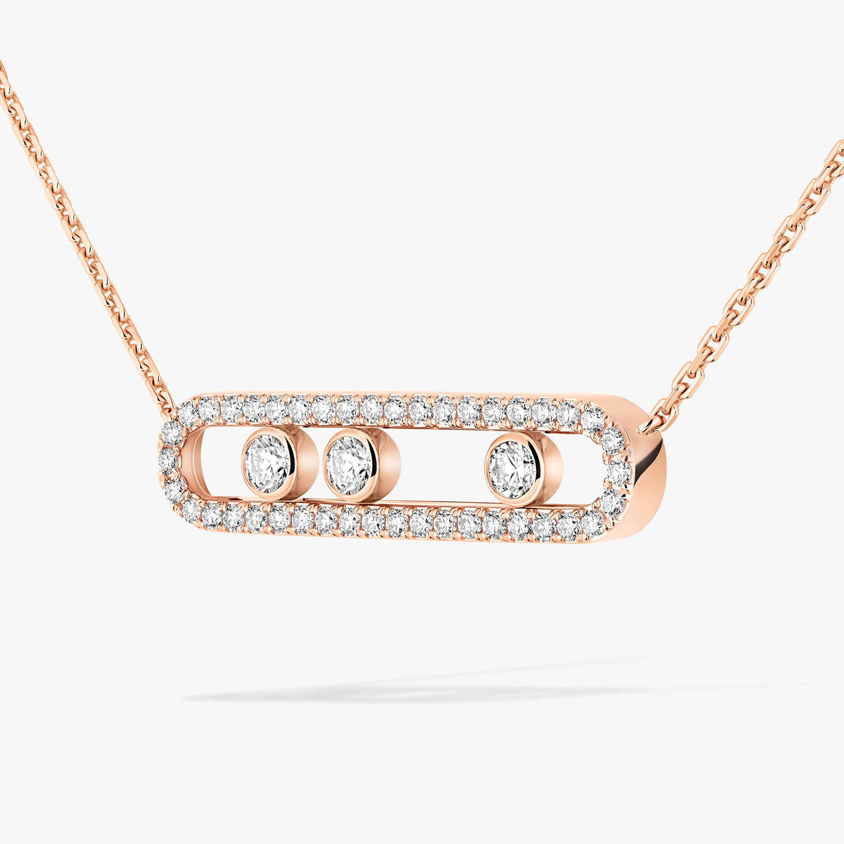 [Noble Aura jewelry] Move Pave_ Rose Gold Diamond Necklace