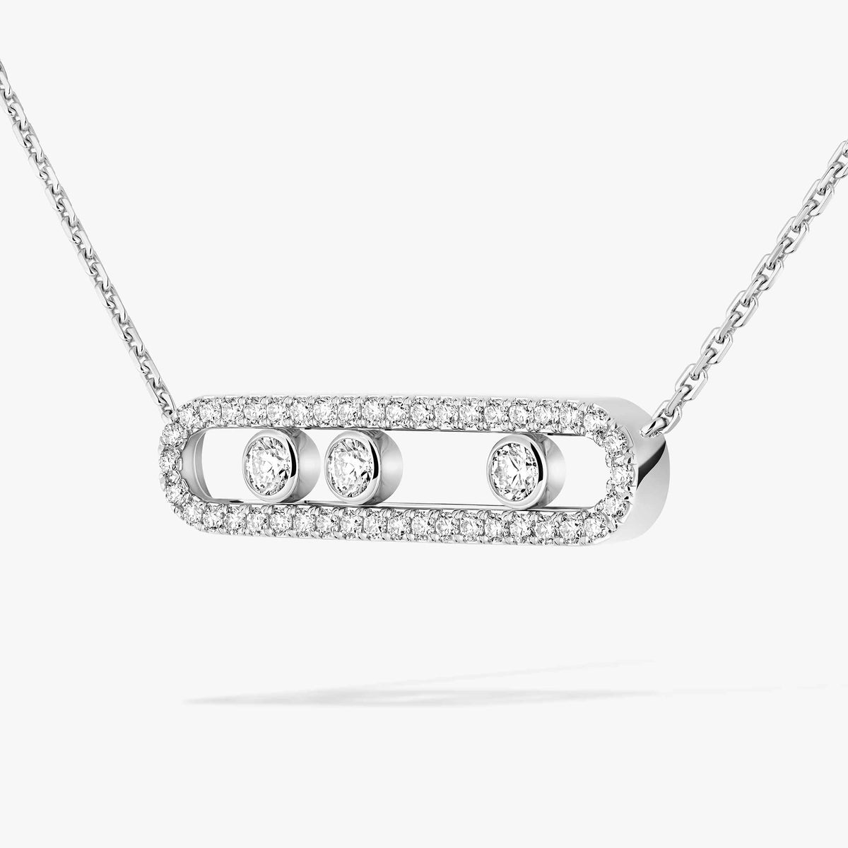[Noble Aura jewelry] Move Pave_ Rose Gold Diamond Necklace