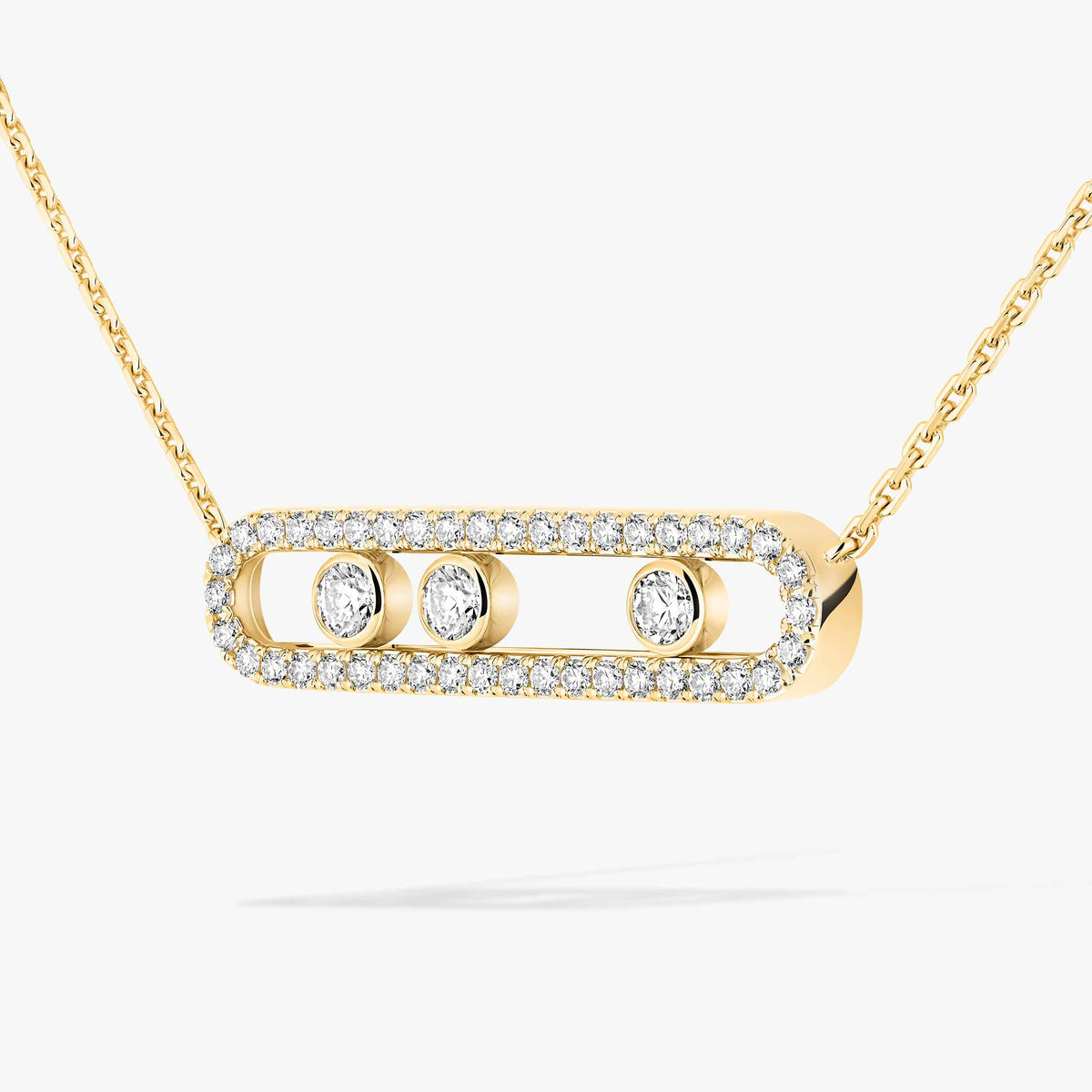 [Noble Aura jewelry] Move Pave_ Rose Gold Diamond Necklace