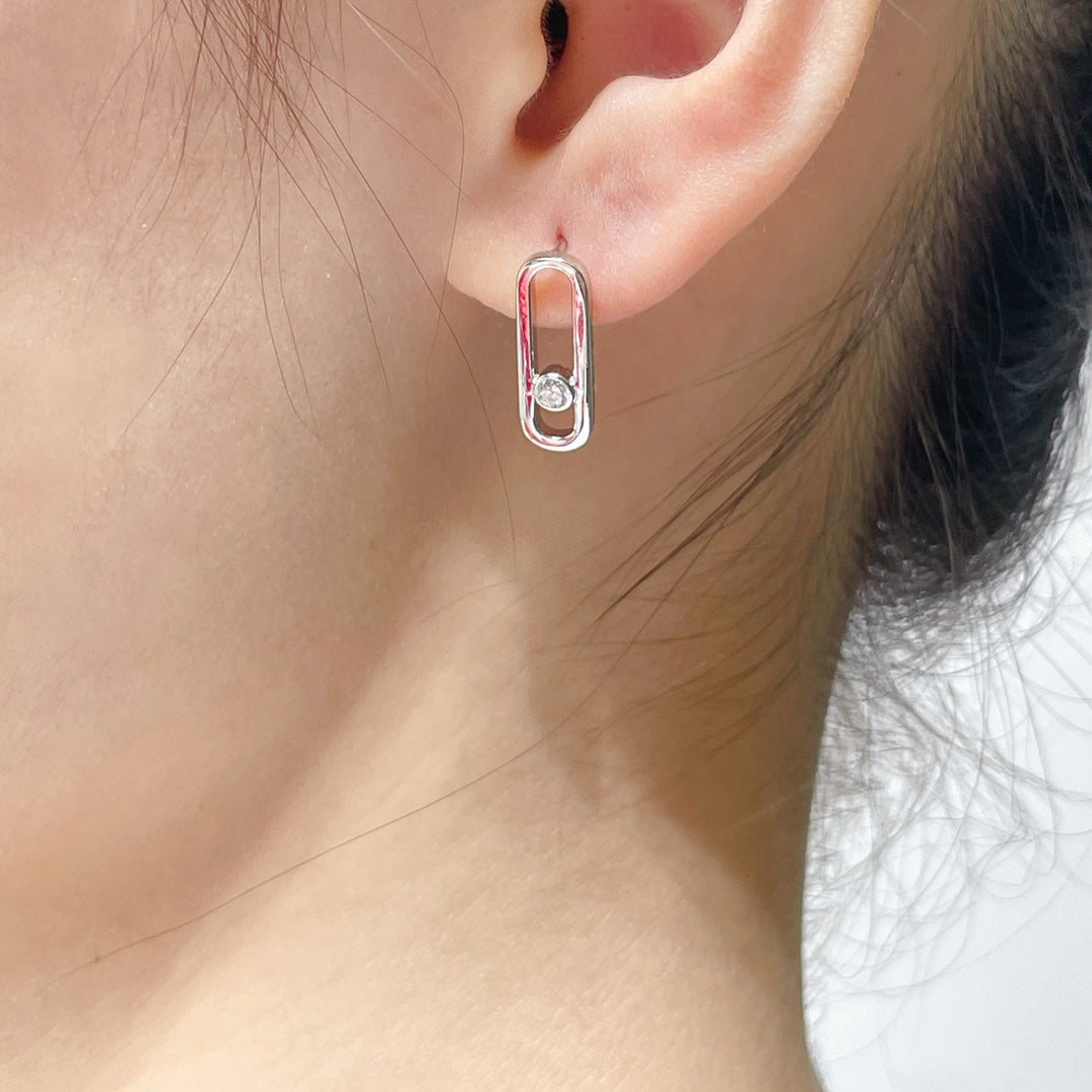 [Noble Aura jewelry]MOVE UNO SMALL 1 DIAMOND EARRINGS