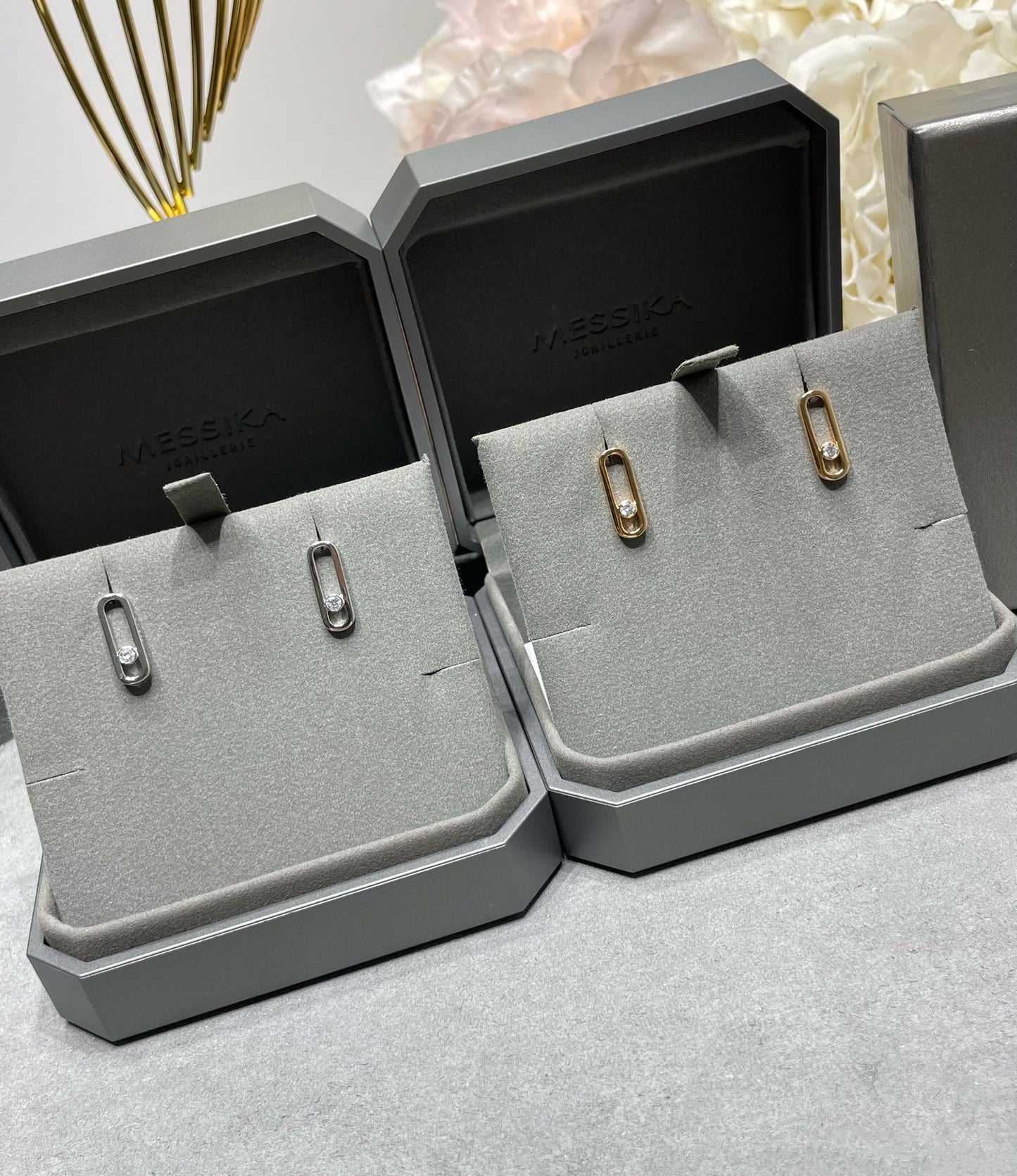 [Noble Aura jewelry]MOVE UNO SMALL 1 DIAMOND EARRINGS