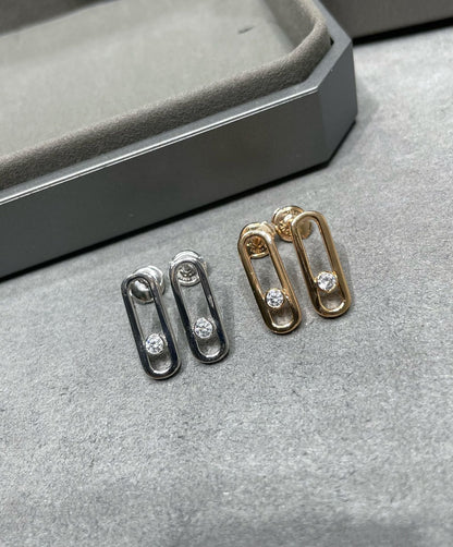 [Noble Aura jewelry]MOVE UNO SMALL 1 DIAMOND EARRINGS