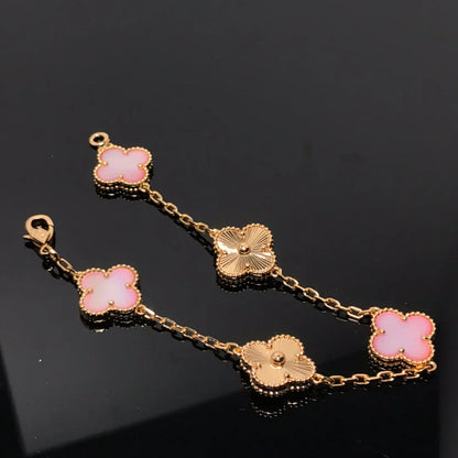 [Noble Aura jewelry] CLOVER 5 MOTIFS  PINK MOP BRACELET COLLECTION