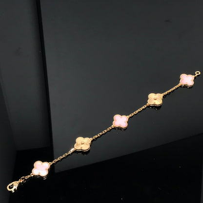 [Noble Aura jewelry]CLOVER BRACELET 5 MOTIF PINK AND PINK GOLD