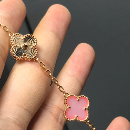 [Noble Aura jewelry]CLOVER BRACELET 5 MOTIF PINK AND PINK GOLD