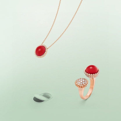 [Noble Aura jewelry]PERLEE COULEURS DIAMOND ROSE GOLD BETWEEN THE FINGER RING