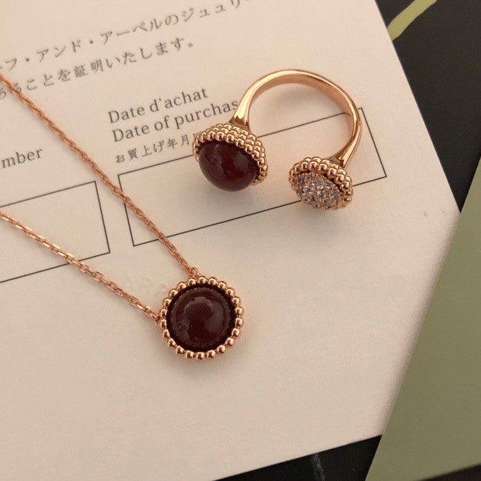 [Noble Aura jewelry]PERLEE COULEURS DIAMOND ROSE GOLD BETWEEN THE FINGER RING