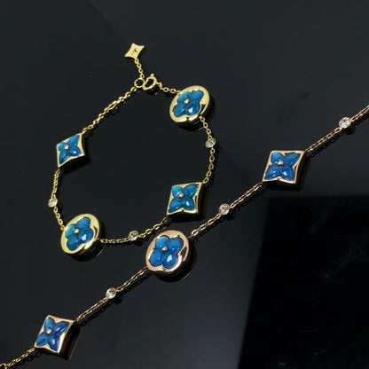 [Noble Aura jewelry]STAR AND SUN 4 MOTIF BLUE BRACELET