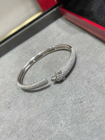 [Noble Aura jewelry]PANTHERE FULL DIAMOND OPEN BRACELET