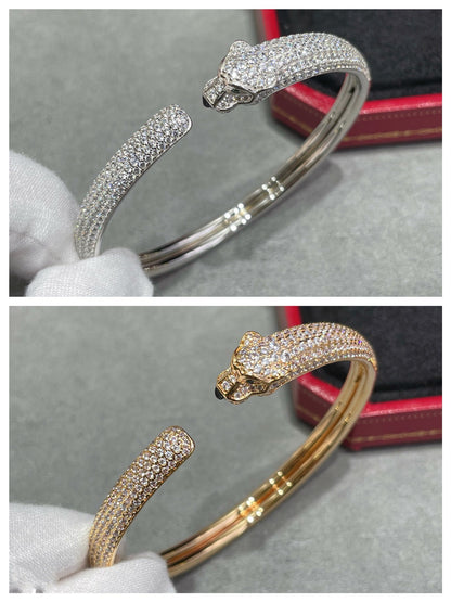 [Noble Aura jewelry]PANTHERE FULL DIAMOND OPEN BRACELET