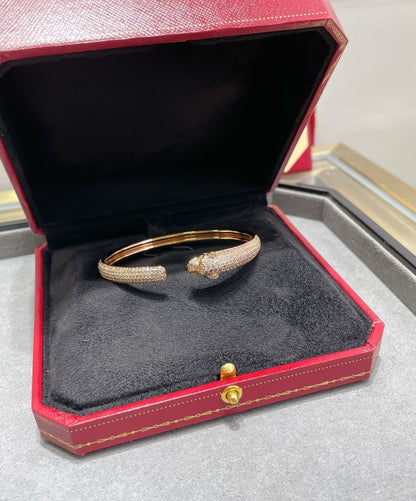 [Noble Aura jewelry]PANTHERE FULL DIAMOND OPEN BRACELET