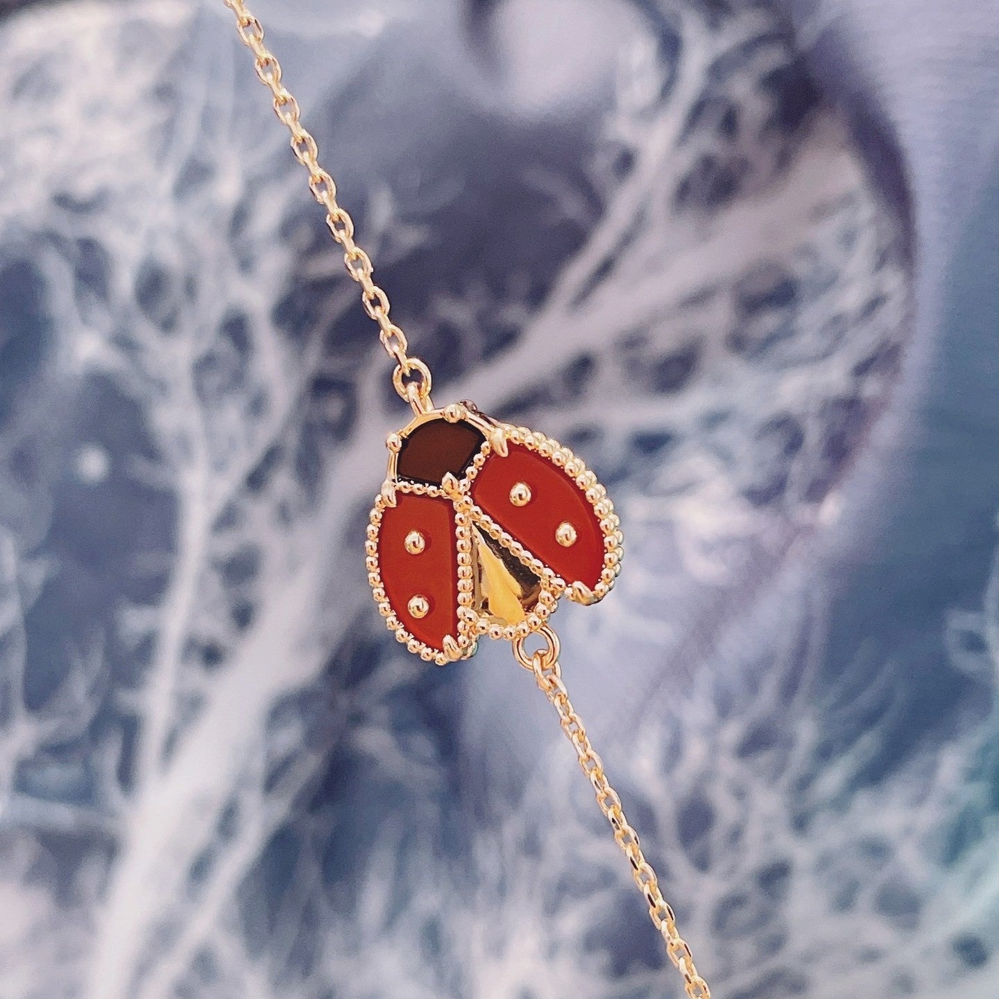 [Noble Aura jewelry]LUCKY SPRING 1 MOTIF PINK GOLD BRACELET