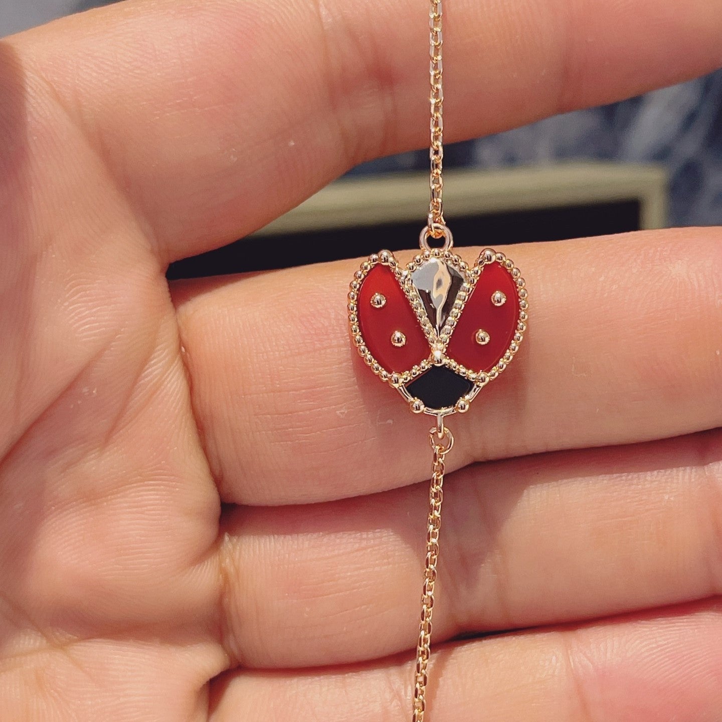 [Noble Aura jewelry]LUCKY SPRING 1 MOTIF PINK GOLD BRACELET