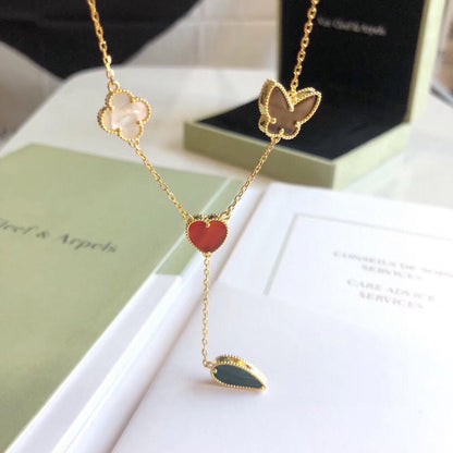 [Noble Aura jewelry]LUCKY SPRING 4 MOTIFS ROSE GOLD NECKLACE