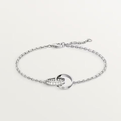 [Noble Aura jewelry]LOVE DOUBLE RING HALF DIAMOND BRACELET